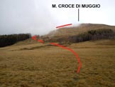 Via Normale Monte Croce di Muggio - Immagine ripresa dal parcheggio sopra la Capanna 