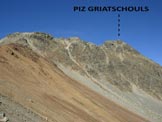 Via Normale Piz Griatschouls - In alto a sinistra, il pendio per raggiungere la cresta SW
