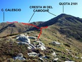 Via Normale Cima Calescio - In salita