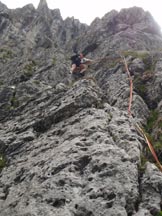 Via Normale Monte Alben/Punta della Croce-Via Clipper - Il primo tiro.