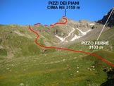 Via Normale Pizzi dei Piani - Nellalta Val Melera, versante E dei Pizzi dei Piani 