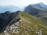 Via Normale Monte Vigna Vaga - Scendendo la cresta verso Fontanamora