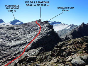 Via Normale Piz da la Margna - Spalla SE