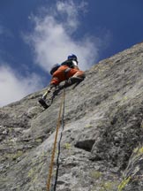 Via Normale Pizzo Fizzi-Via Amico Barba Bianca - Passaggio di 6a  in aderenza 