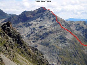 Via Normale Cima Fontana - Cresta SW