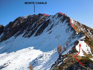 Via Normale Monte Canale - Cresta WNW