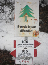 Via Normale Cima Grappa - Inizio sentiero