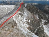 Via Normale Cresta Strenta - La cresta nord del Piz Bo di accesso alla cima