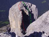 Via Normale Cima della Madonna - Come sopra dalla cima del Sass Maor