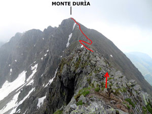 Via Normale Monte Duria - Cresta W