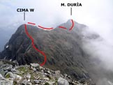 Via Normale Monte Duria - Cresta W - Immagine ripresa dal Motto Rotondo (q. 2245 m) o Cima degli Orsi