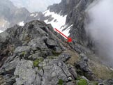 Via Normale Monte Duria - Cresta W - In discesa dal Motto Rotondo, verso la Bocchetta della Zoccascia