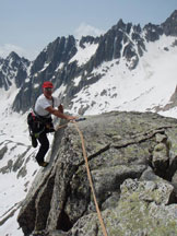 Via Normale Chli (Klein) Bielenhorn - L autore sui primi, panoramici, tiri