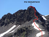 Via Normale Piz Rosatsch - Litinerario della cresta NNE