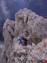 Via Normale Cima Cadin de la Neve - Dalla cima, linizio della discesa