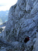 Via Normale Mangart - Ferrata Slovena - Un passaggio della Ferrata