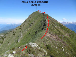 Via Normale Cima delle Cicogne - Cresta SE