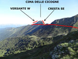 Via Normale Cima delle Cicogne - Cresta SE - La Cima delle Cicogne dai pressi del Passo S. Jorio