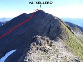 Via Normale Monte Sellero - Litinerario del versante WNW visto dalla spalla SW