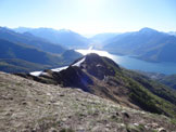 Via Normale Monte Cortafon - Dalla vetta: la cresta E, il Lago di Como e lAdda immissario