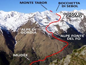 Via Normale Monte Tabor - Versante N