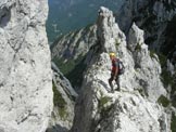 Via Normale Cima delle Cenge - Passaggio sulla via