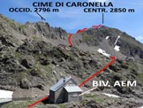 Via Normale Cime di Caronella - Litinerario fino alla Cima Centrale, dal Bivacco AEM 