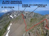 Via Normale Cime di Caronella - Panorama verso W, dalla vetta