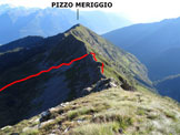 Via Normale Pizzo Campaggio - In discesa, pochi metri sotto la vetta