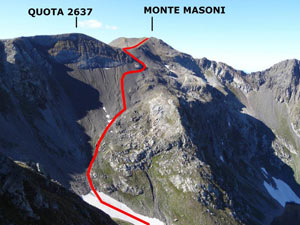 Via Normale Monte Masoni - Versante NE