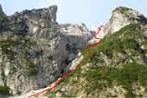 Via Normale Piz di Sagron - Anello Gabin - Il canalone di accesso alla Detassis-Corti