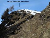 Via Normale Pizzo Mercantelli - La parte finale dellascesa dalla cresta NE