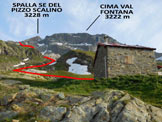 Via Normale Pizzo Scalino - dalla Val Fontana - Litinerario, dal Rifugio Cederna-Maffina