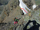 Via Normale Pizzo degli Uomini - In discesa, sulla cresta SW