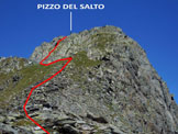 Via Normale Pizzo del Salto - Litinerario, nella parte sommitale
