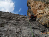 Via Normale Cima del Lago - Diedro Consiglio - Dall´Oglio - Tiro d´uscita