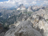 Via Normale Punta dell'Agnello - Dalla vetta verso le Tre Cime di Lavaredo