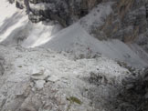 Via Normale Punta dell'Agnello - Dalla vetta verso forcella e bivacco