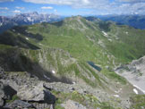 Via Normale Cima Vanscuro - Dalla cima verso rifugio e lago.