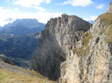 Via Normale Cima Loschiesuoi - Verso parete Cernera e Civetta