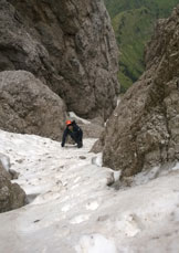 Via Normale Crode dei Longerin - Cima Nord - Nel canale iniziale