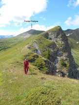 Via Normale Punta Chaligne / Pointe Chaligne - Lungo la cresta di discesa e, sullo sfondo, la Pointe Chaligne