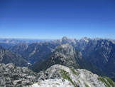 Via Normale Crnelska Spica (Cima Confine) - Panorama dalla cima verso lago Predil e Mangart