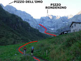 Via Normale Pizzo del Diavolo di Tenda - da Ambria - Immagine ripresa alle Baite Dossello