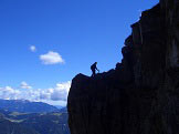 Via Normale Cima del Frate - La cengia in discesa verso ll passo del Tombolin