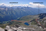 Via Normale Rauchkofel/Monte Fumo di Predoi - Itinerario di salita visto dalla cresta sud