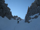 Via Normale Cima Baione - Canale Ovest - Lungo il Canale Ovest