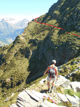 Via Normale Cima di Biasagn - il percorso per cengette esposte dalla Forcula Biasagn