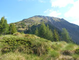 Via Normale Monte Masuccio (cresta SW) - I ripidi pendii erbosi da risalire per raggiungere linizio della cresta SW