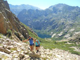 Via Normale Pic Lombarduccio - Nel vallone verso la Breche de Goria. Sotto il Lac de Melo